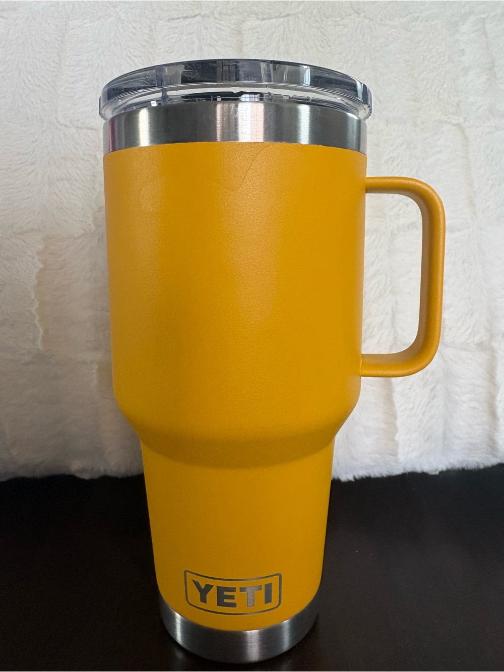 Yeti Bright Yellow Travel Tumbler with Handle and Clear Lid